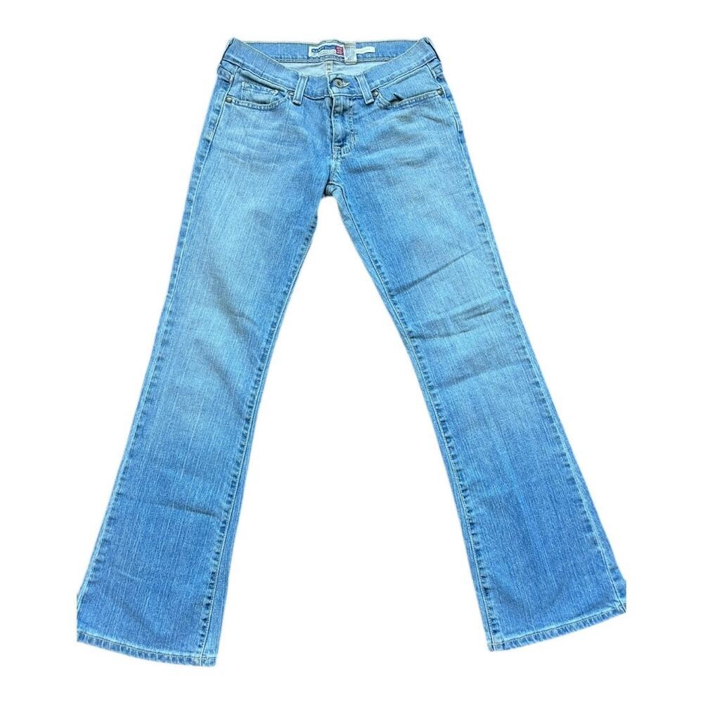 90’s Old Navy Vintage ultra low waisted boot-cut light wash denim jeans 28” sz 2